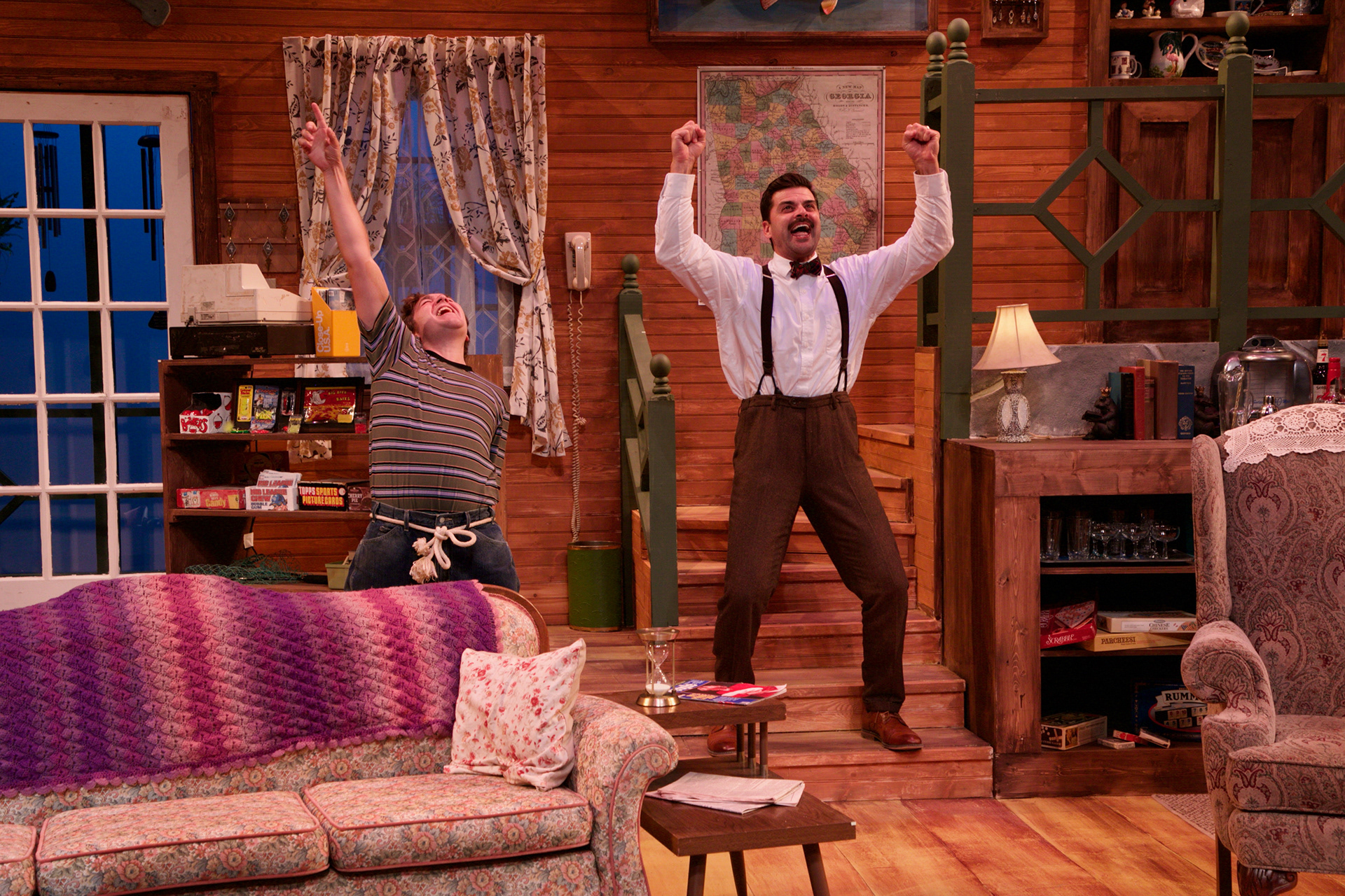 By: Larry Shue Directed by: Ryan Schabach  Photographer: Scott Hill  Set & Scenic: Dean Snider Costume: Kris Hanssen Lighting: David Gipson Sound: Ryan Eisworth Props: Sherry Frank Costume Shop Mang: Charlotta Sisco TD & Stg. Mang.: Alan Will Asst. Stg. Mang.: Jordan Gaskamp Executive AD: Kate Revnell-Smith Prod. Mang.: Alan Will GM: Lisa Thomas Box Office Mang.: LJ Kane  Cast:  John Dunn Justin O’Brien Lisa Thomas Troy Beckman Crystal O’Brien Alan Hall Tyler Galindo Jordan Gaskamp