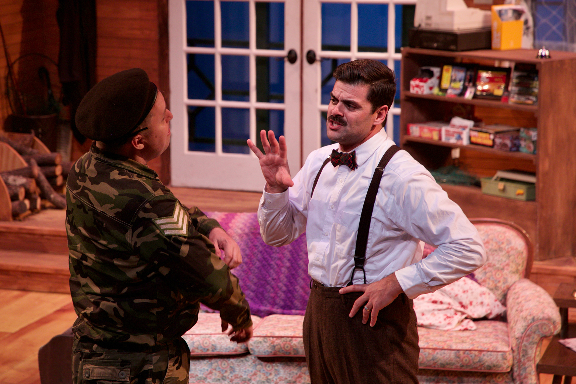 By: Larry Shue Directed by: Ryan Schabach  Photographer: Scott Hill  Set & Scenic: Dean Snider Costume: Kris Hanssen Lighting: David Gipson Sound: Ryan Eisworth Props: Sherry Frank Costume Shop Mang: Charlotta Sisco TD & Stg. Mang.: Alan Will Asst. Stg. Mang.: Jordan Gaskamp Executive AD: Kate Revnell-Smith Prod. Mang.: Alan Will GM: Lisa Thomas Box Office Mang.: LJ Kane  Cast:  John Dunn Justin O’Brien Lisa Thomas Troy Beckman Crystal O’Brien Alan Hall Tyler Galindo Jordan Gaskamp