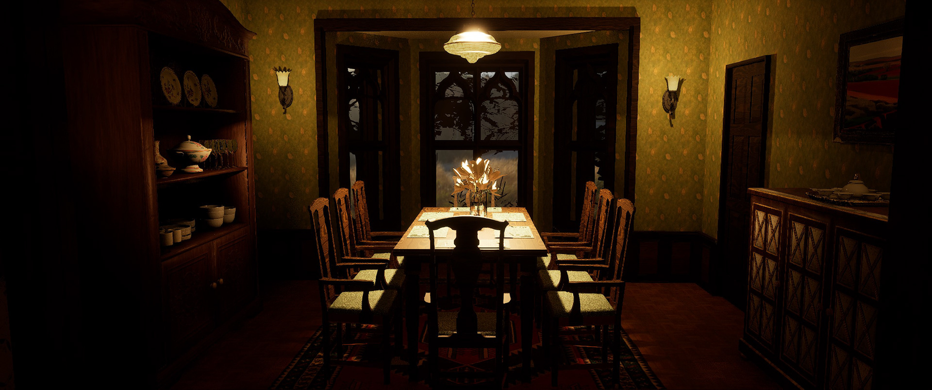 INT. DINING ROOM, WESTON HOUSE - SKETCHUP MODEL & UNREAL ENGINE RENDER