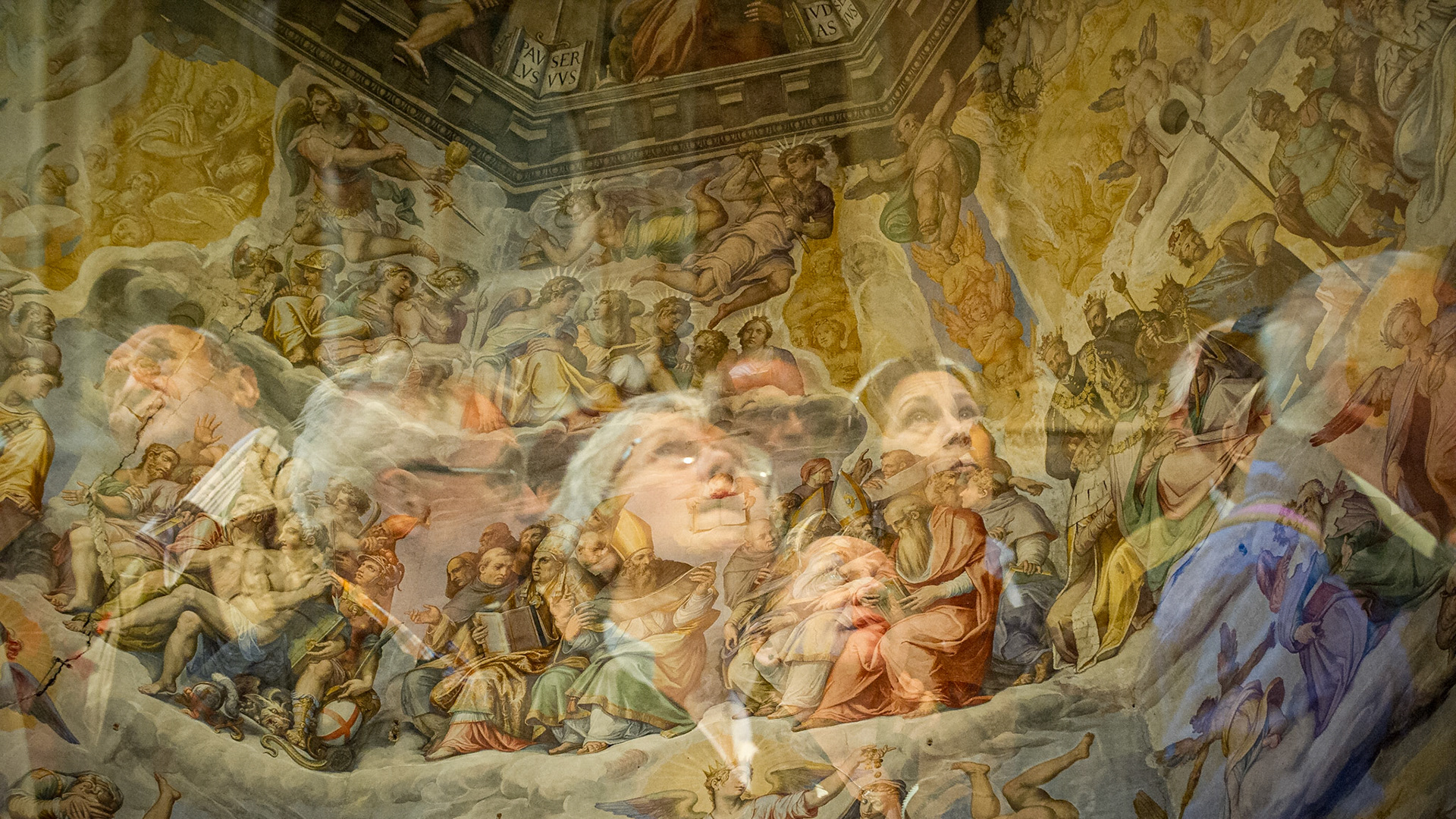 This in-camera composite juxtaposes Giorgio Vasari’s frescos in the dome of the cathedral in Florence with the spectators shot with a wide-angle lens.