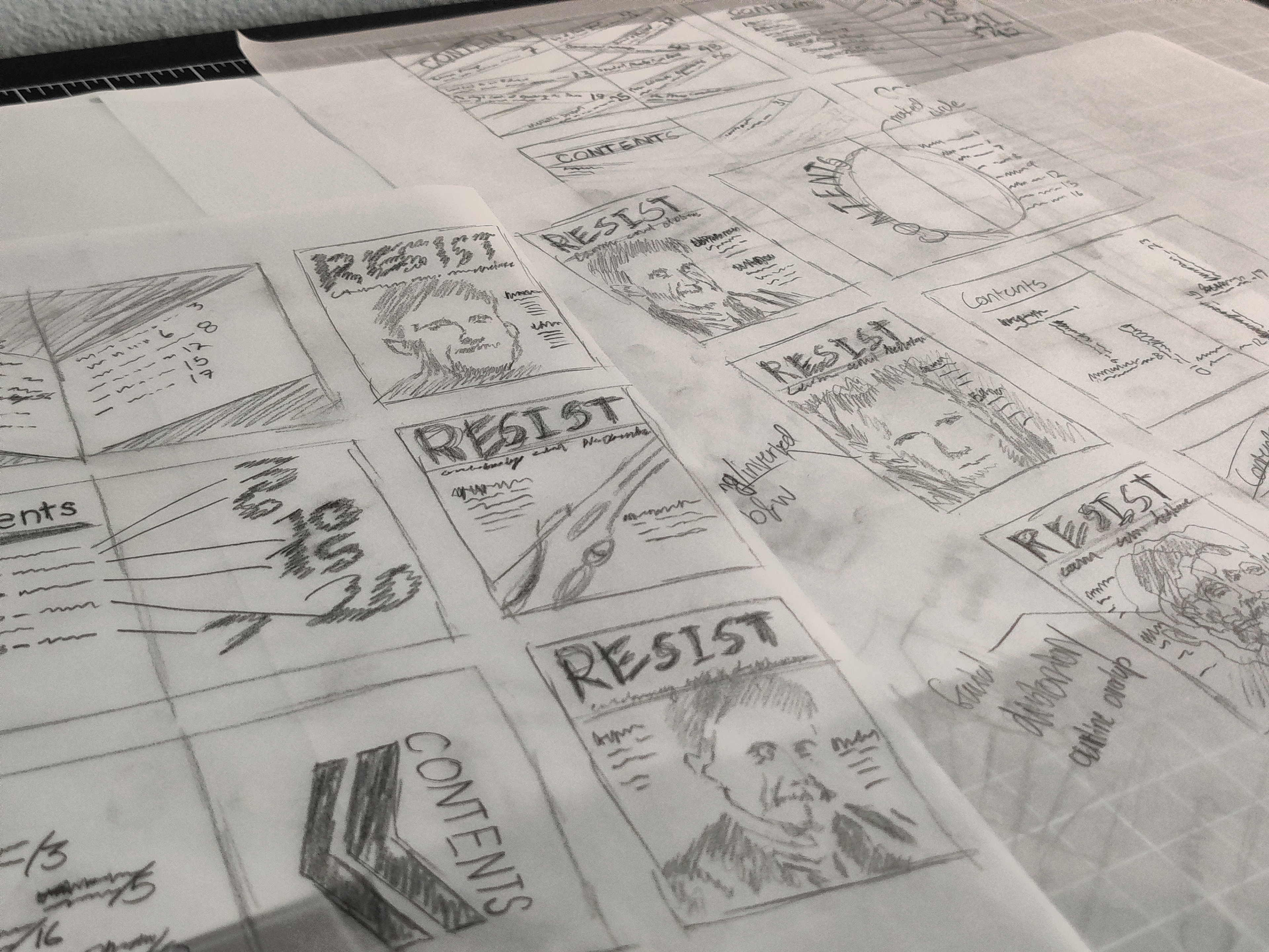Resist Magazine Layout Sketches