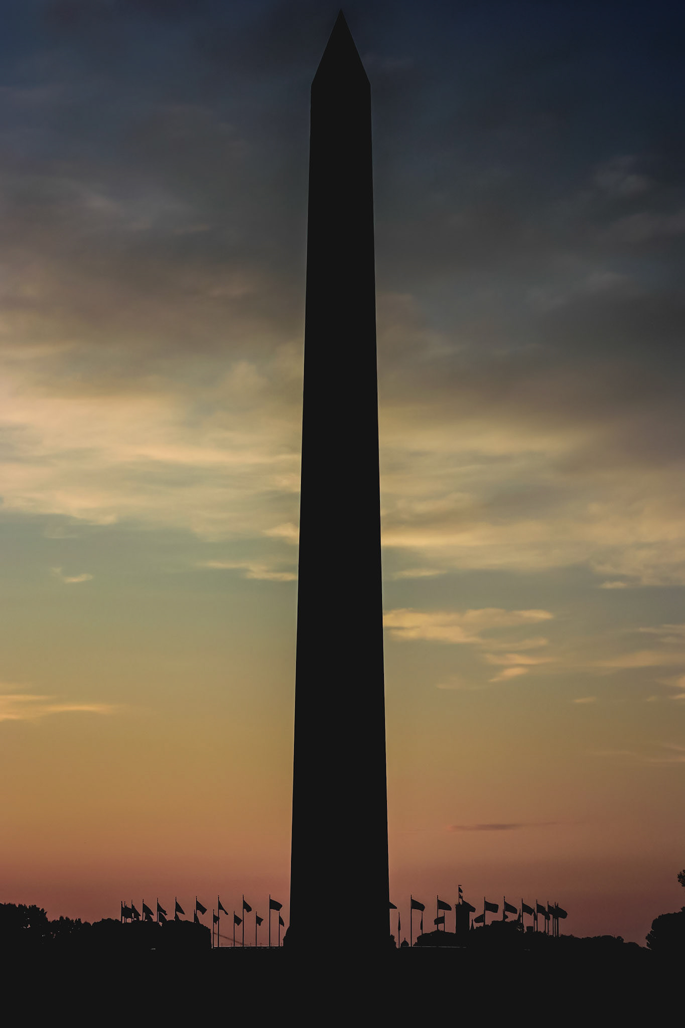 Re-edit of an old photo of the Washington Monument at sunrise.
