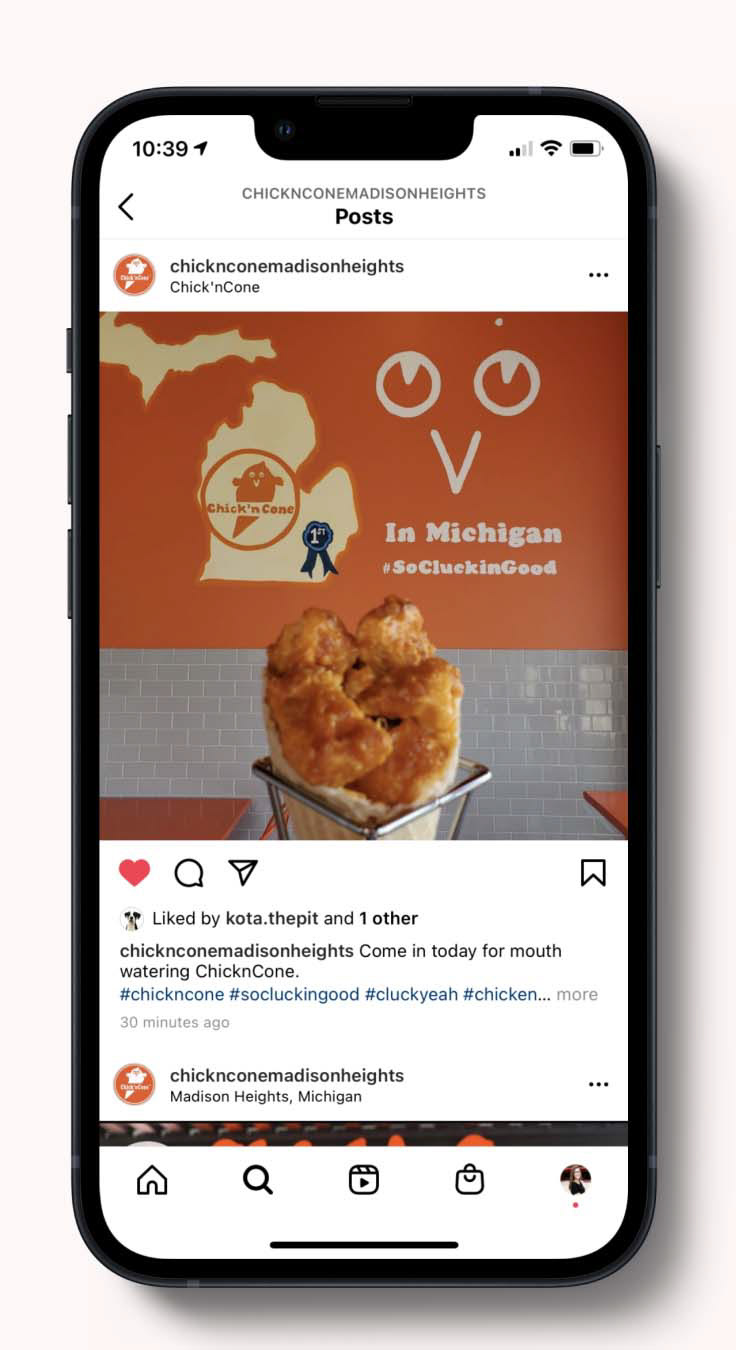 ChicknCone Madison Heights Corporate Posting About Mural