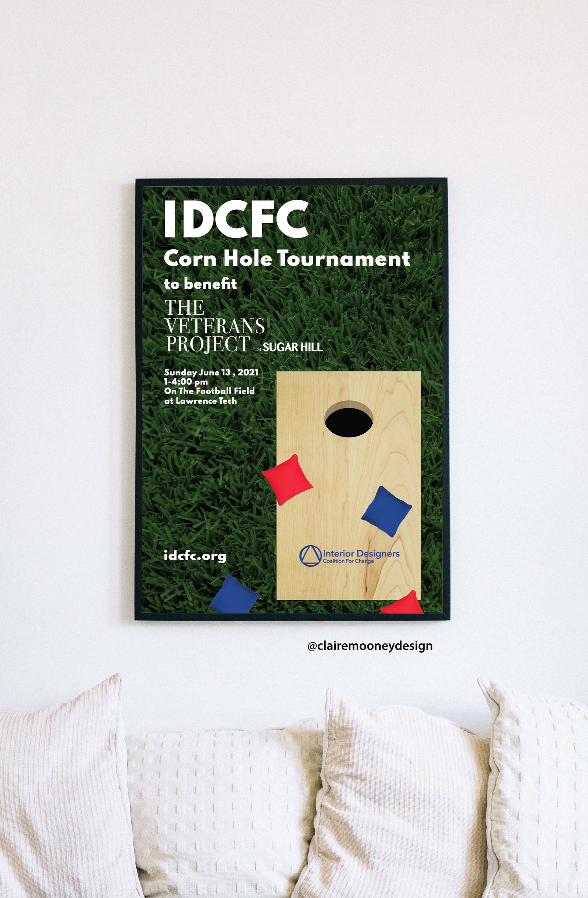 Interior Designers Coalition For Change Corn Hole Event Poster