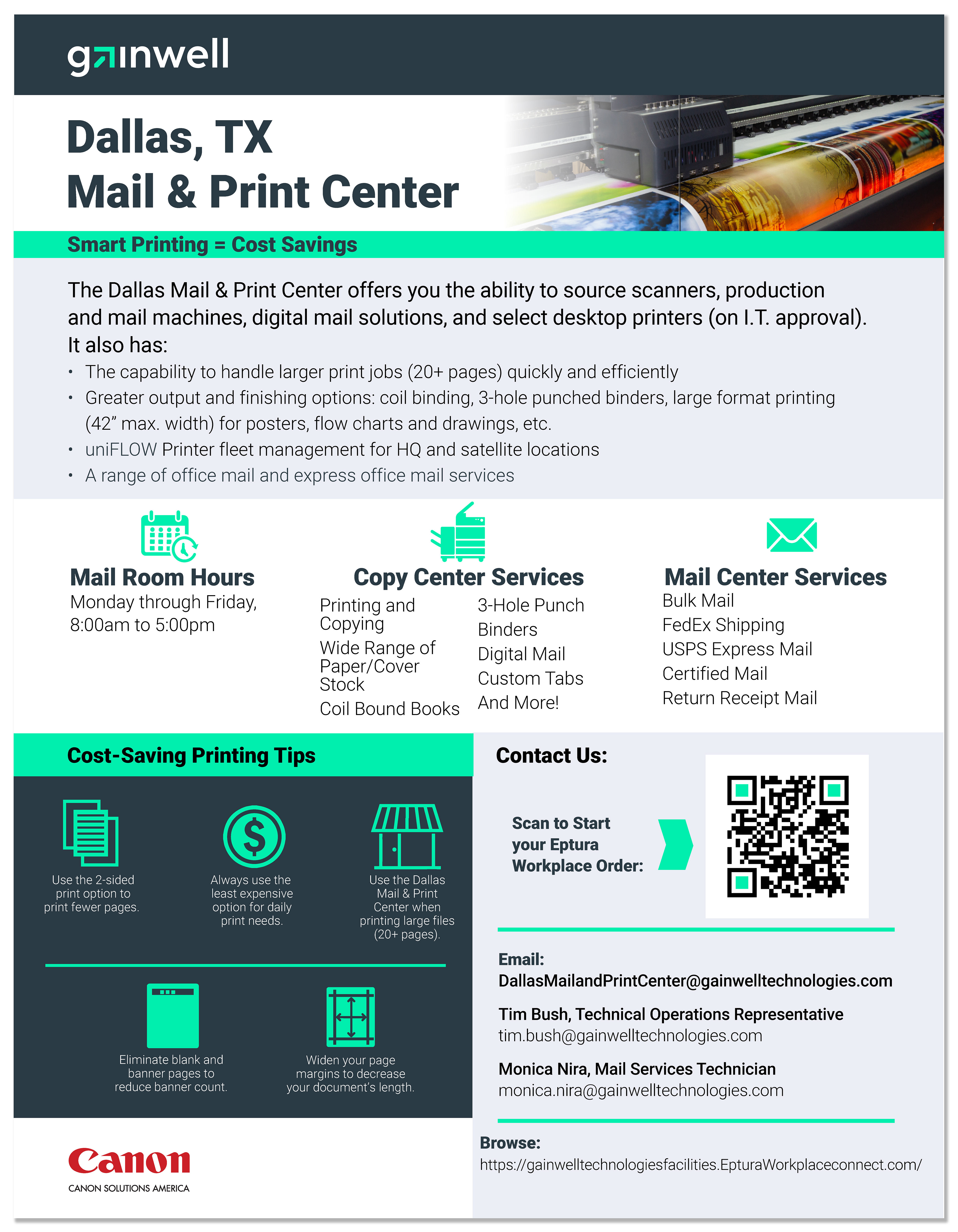 Gainwell Mail and Print Center Capabilities