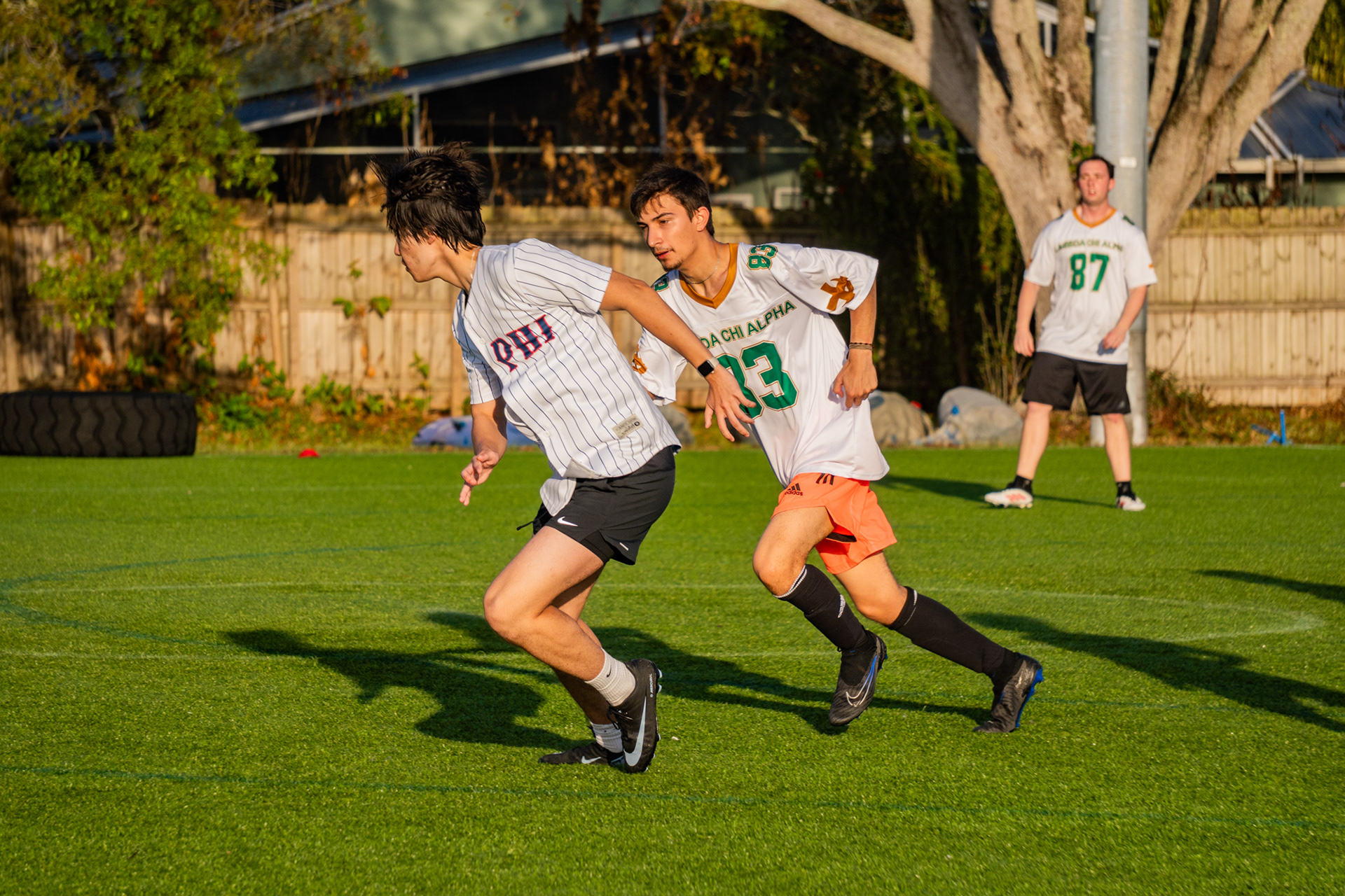 Chi Phi faces Lambda Chi Alpha in the first round of soccer.