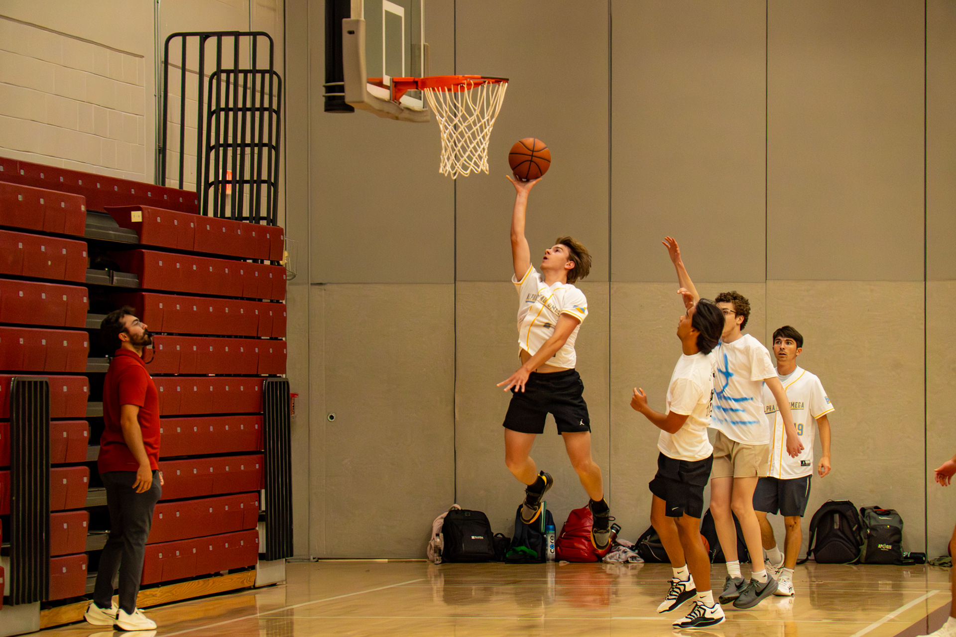 Alpha Tau Omega plays Theta Xi in the first round of basketball.