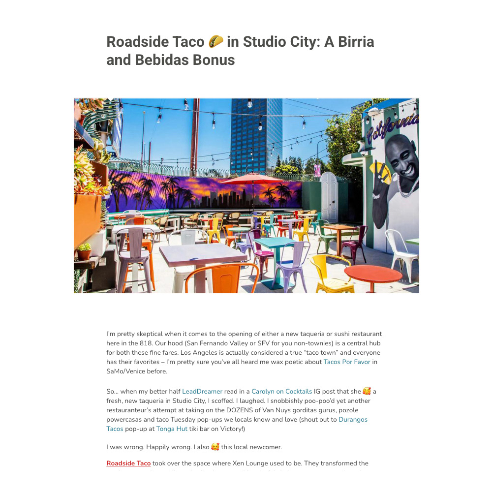 Roadside Taco 🌮 in Studio City: A Birria and Bebidas Bonus