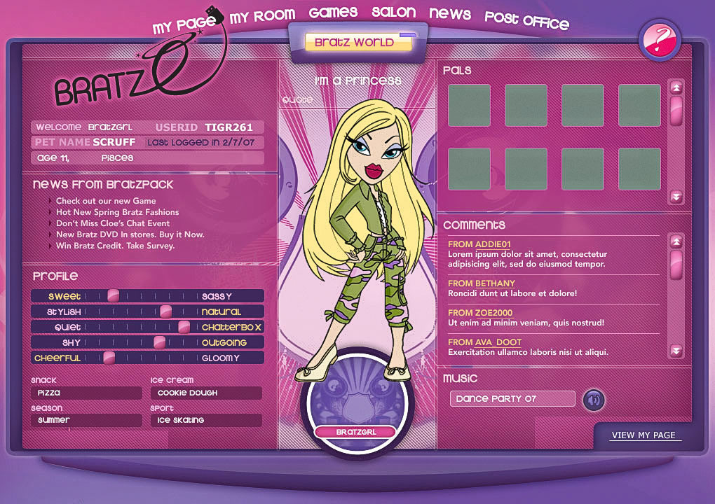 Member dashboard (customizable)