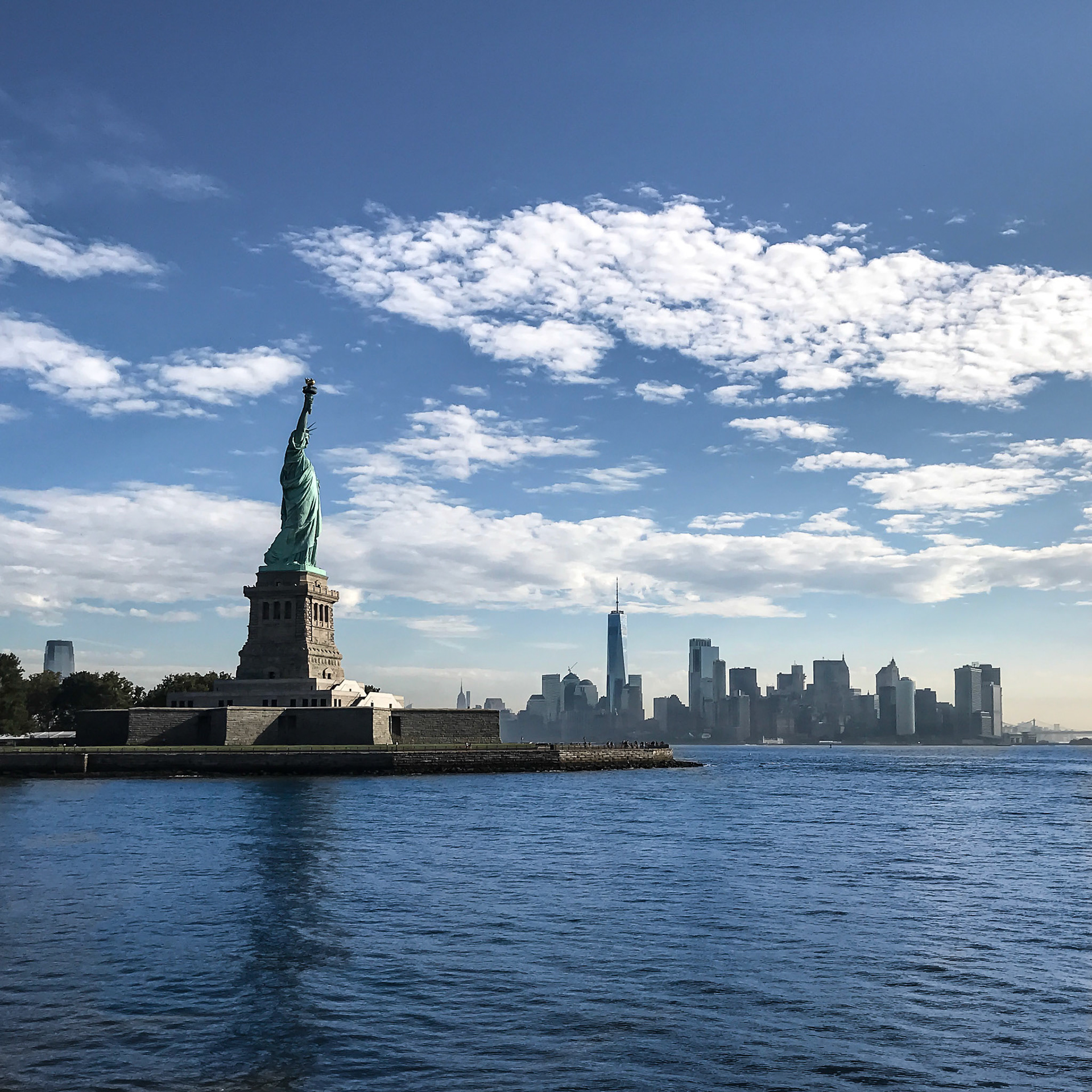 Perfect early morning light. I liked how the light shines frontally on Lady Liberty.