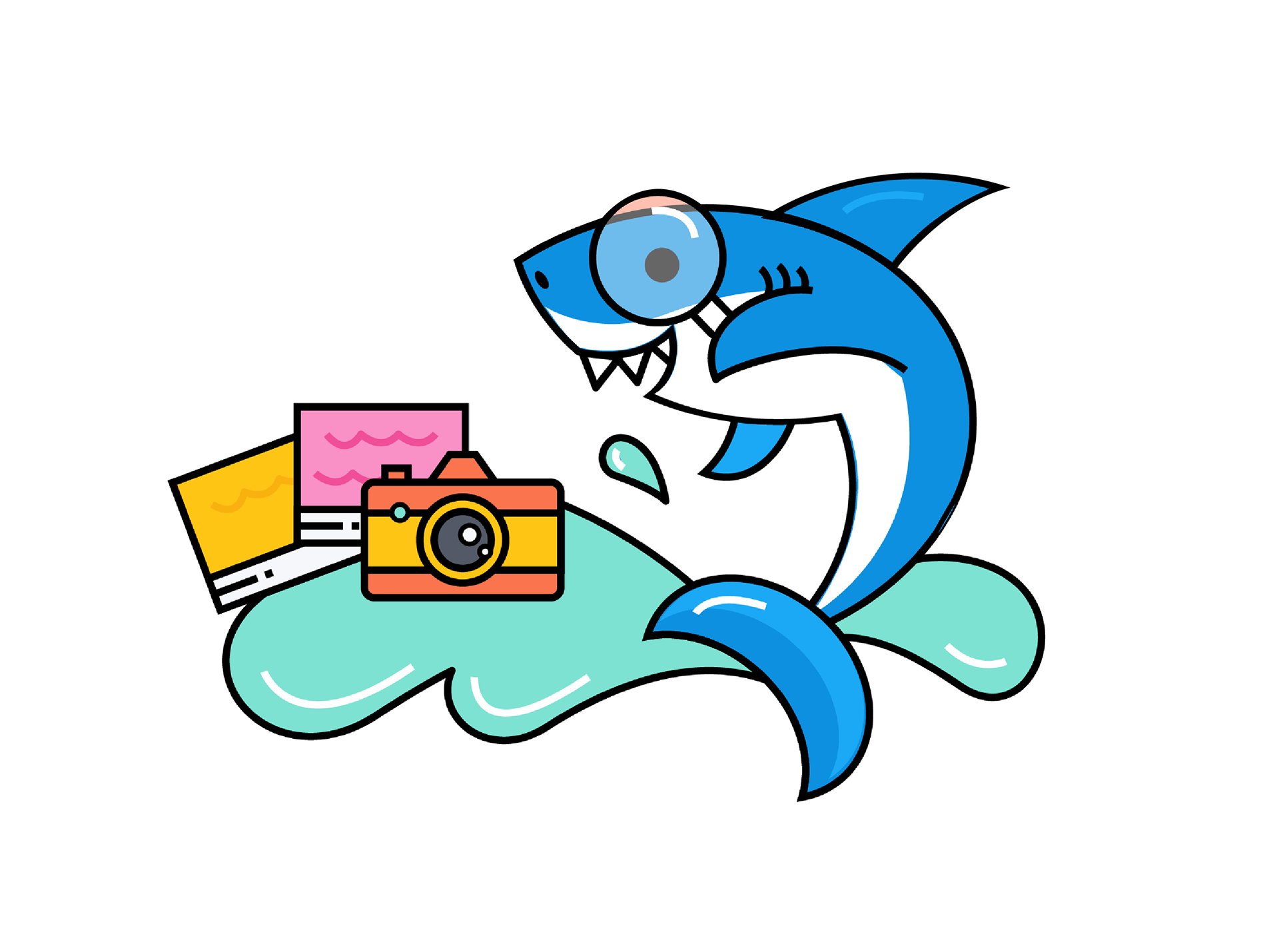 shark scientist illustration