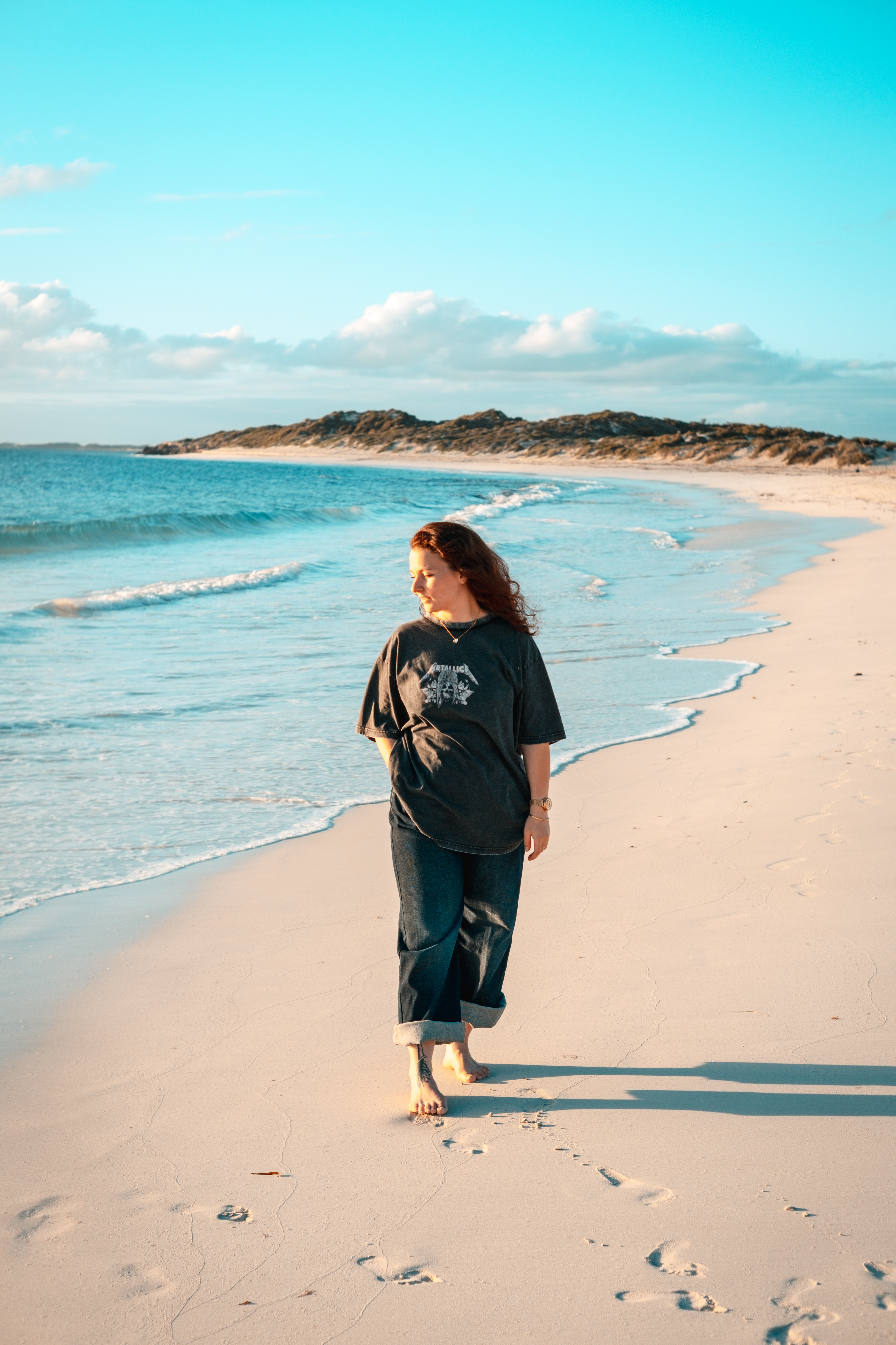 Wide angle beach portrait in Lancelin with scenic dunes, Focus by Armand