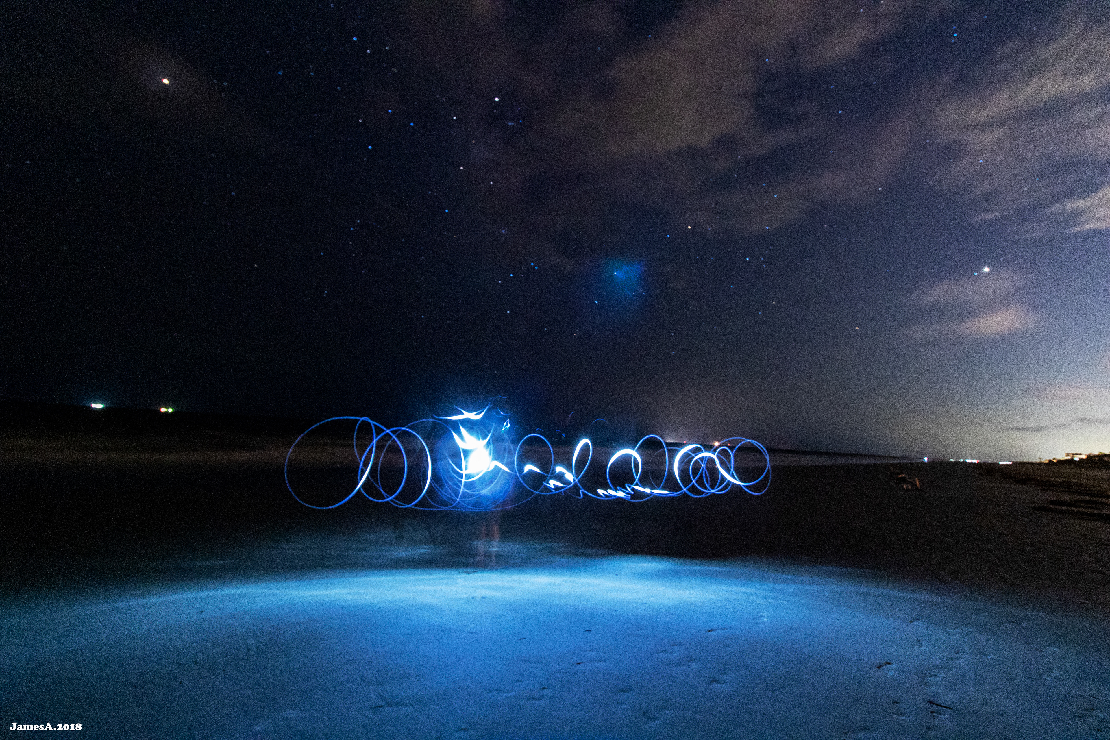 hilton head island beach; flashlight