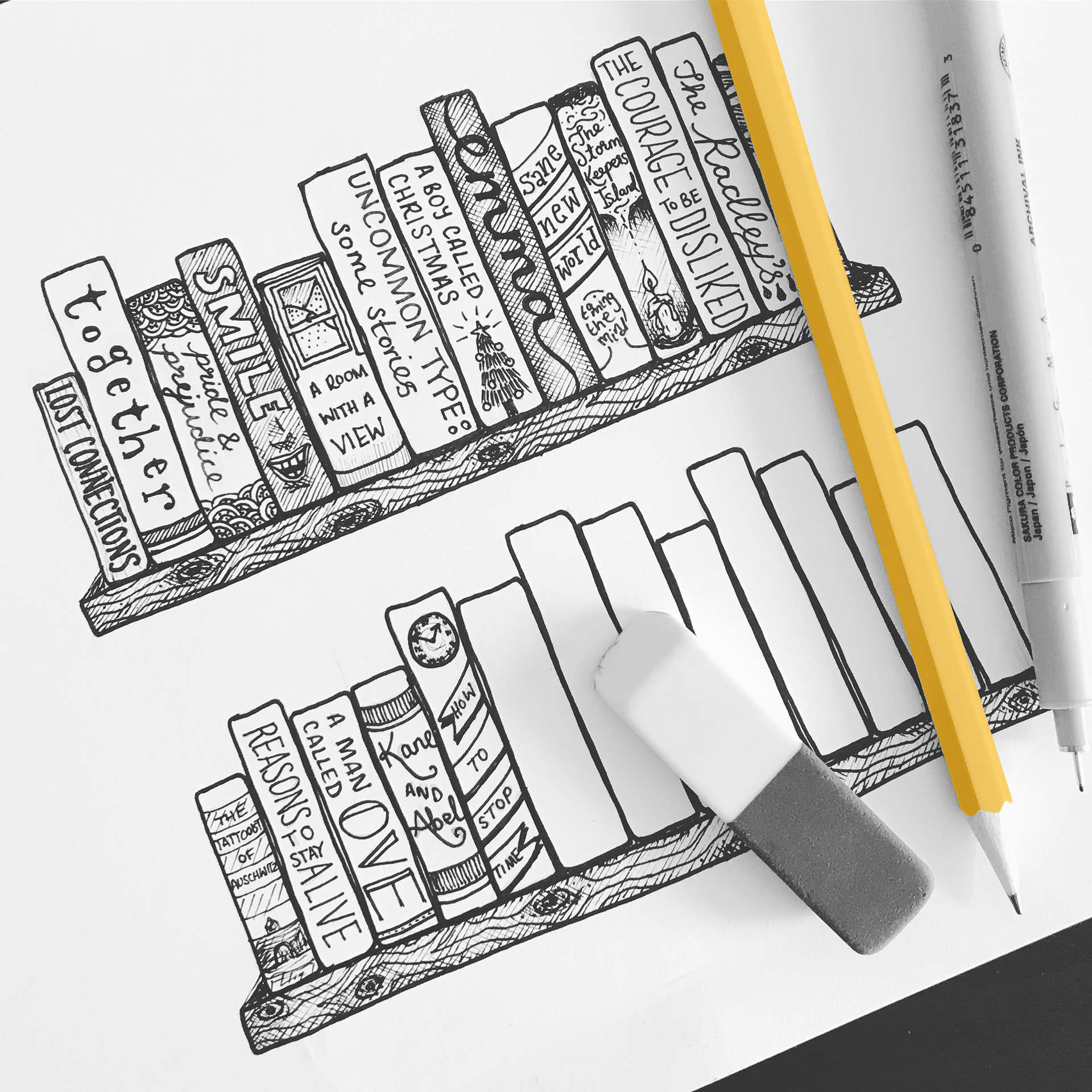 Bookshelf illustration