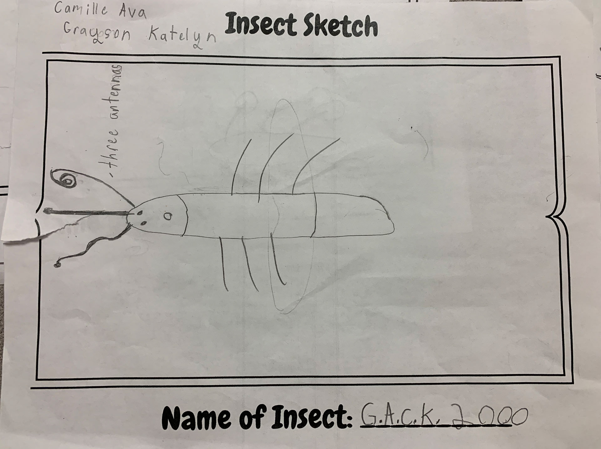 Kid's sketch of the G.A.C.K. 2000