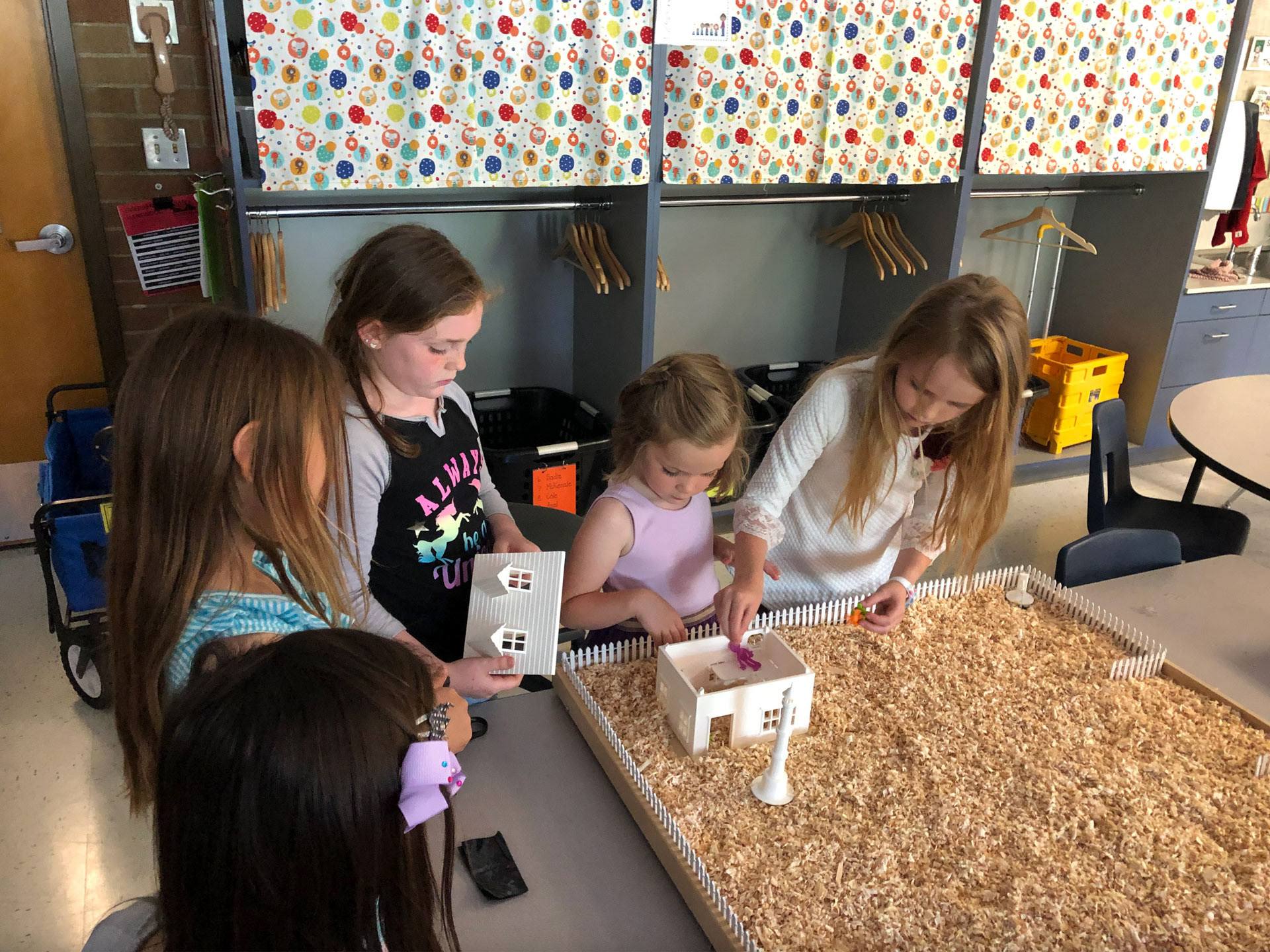 Getting the chance to place the "Girl's Fort" into the build. Very serious!