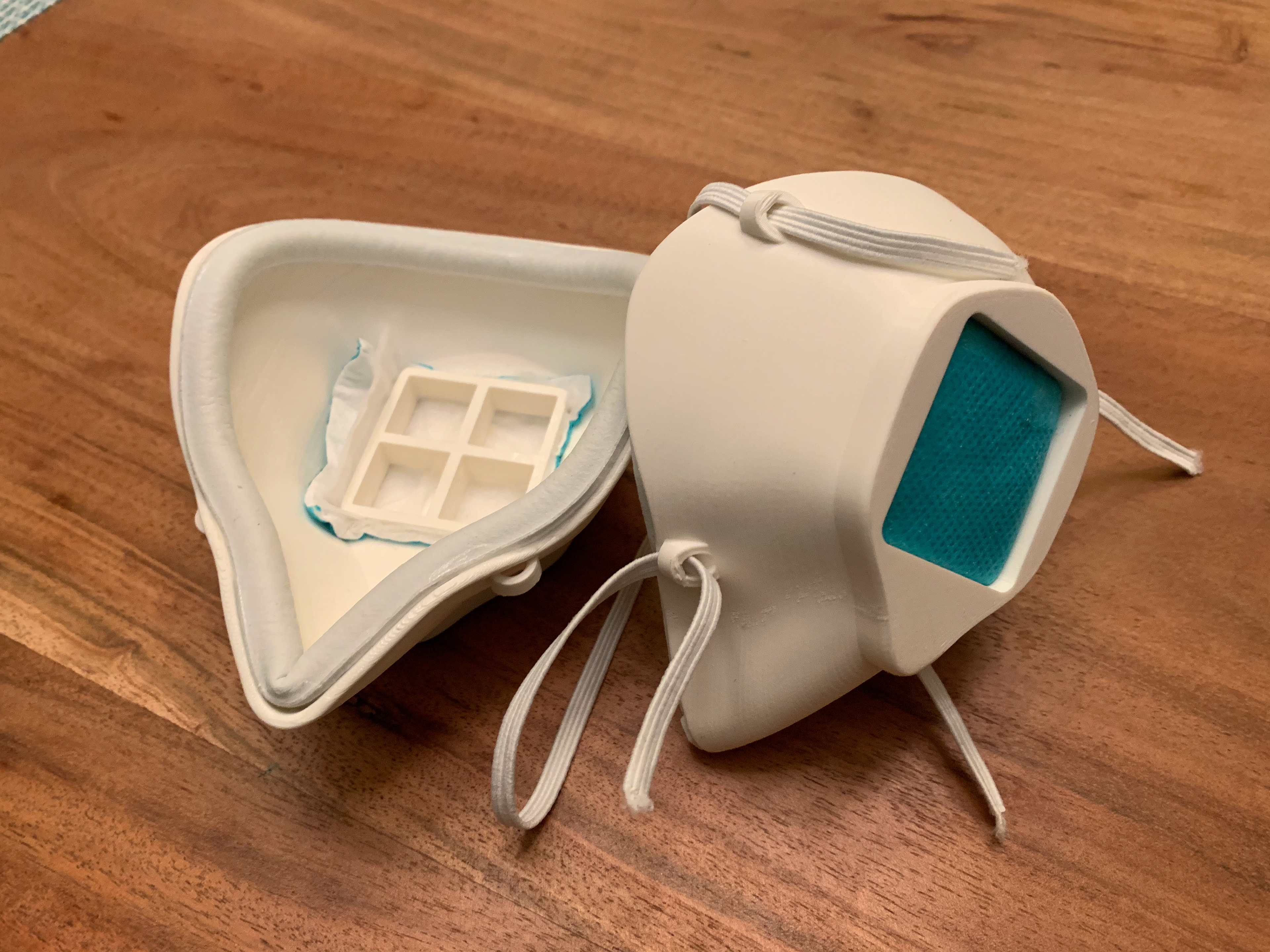 Here's one mask with the removable/replaceable gasket filter inserted.