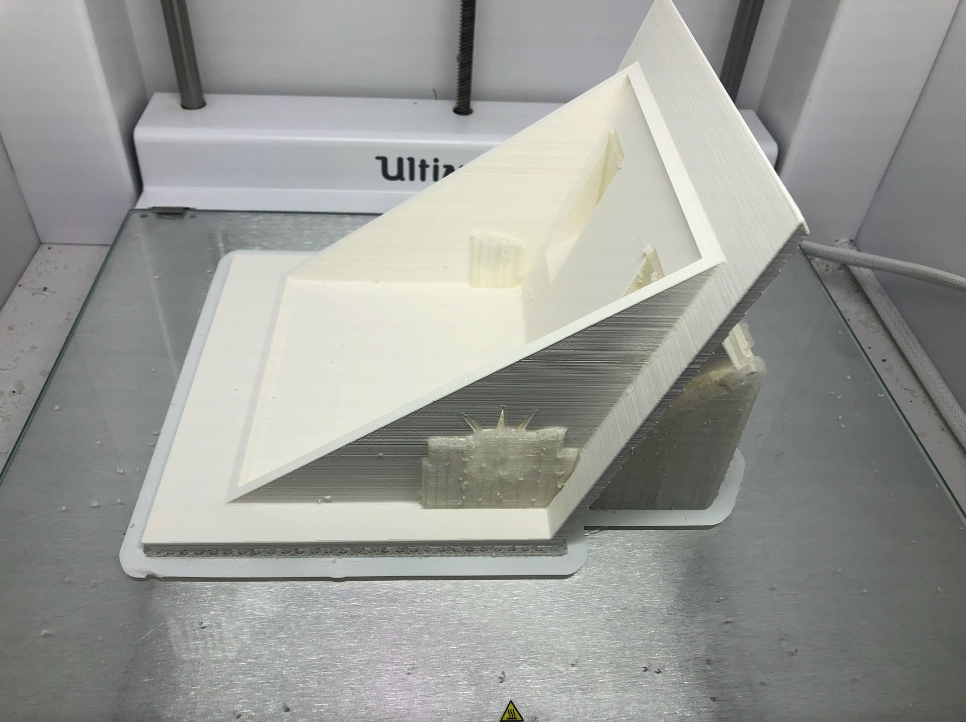 The removable roof of the "Girl's Fort" on the printer.