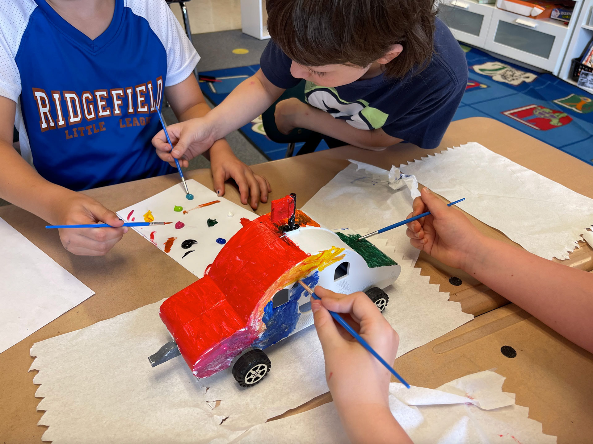After the races I let the kids paint their cars however they wanted. So much creativity shown!