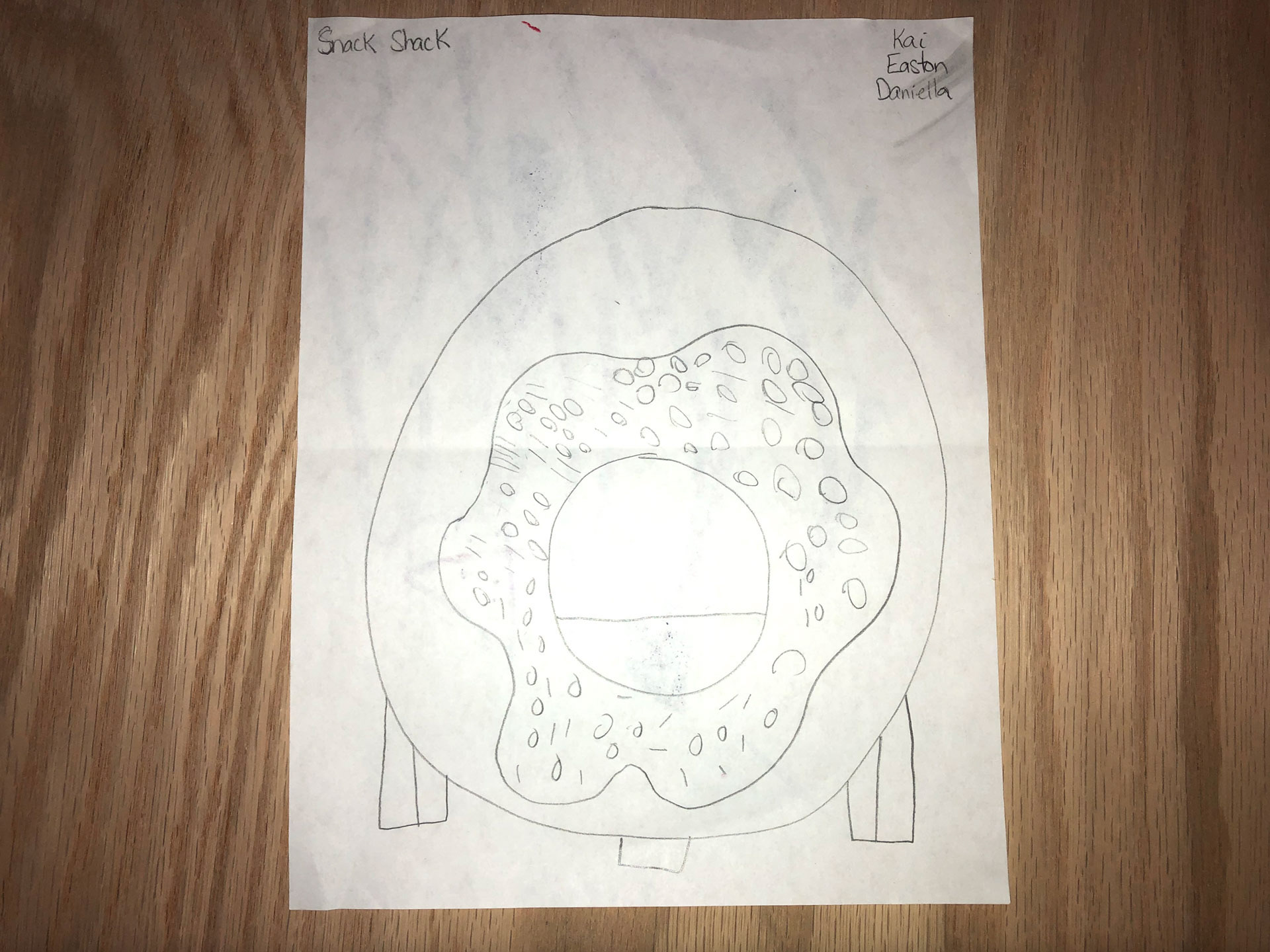 The now famous "Southridge Snack Shack," as seen in its first drawing.