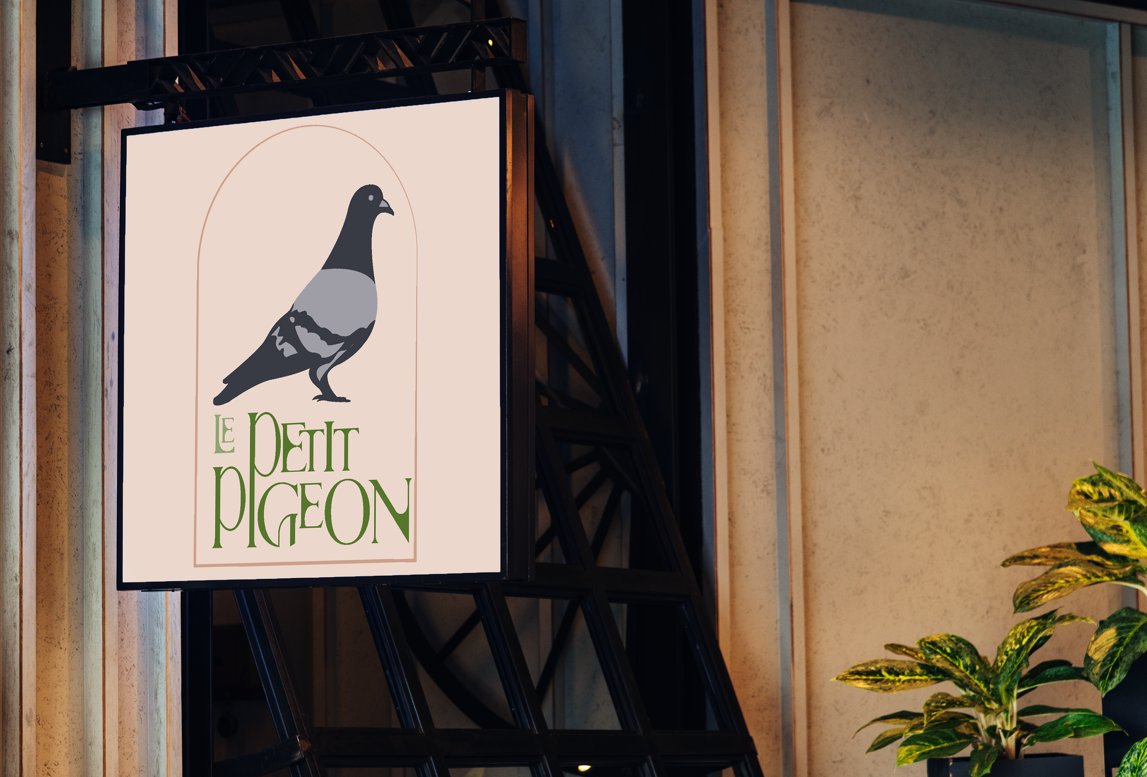 Exterior hanging signage
