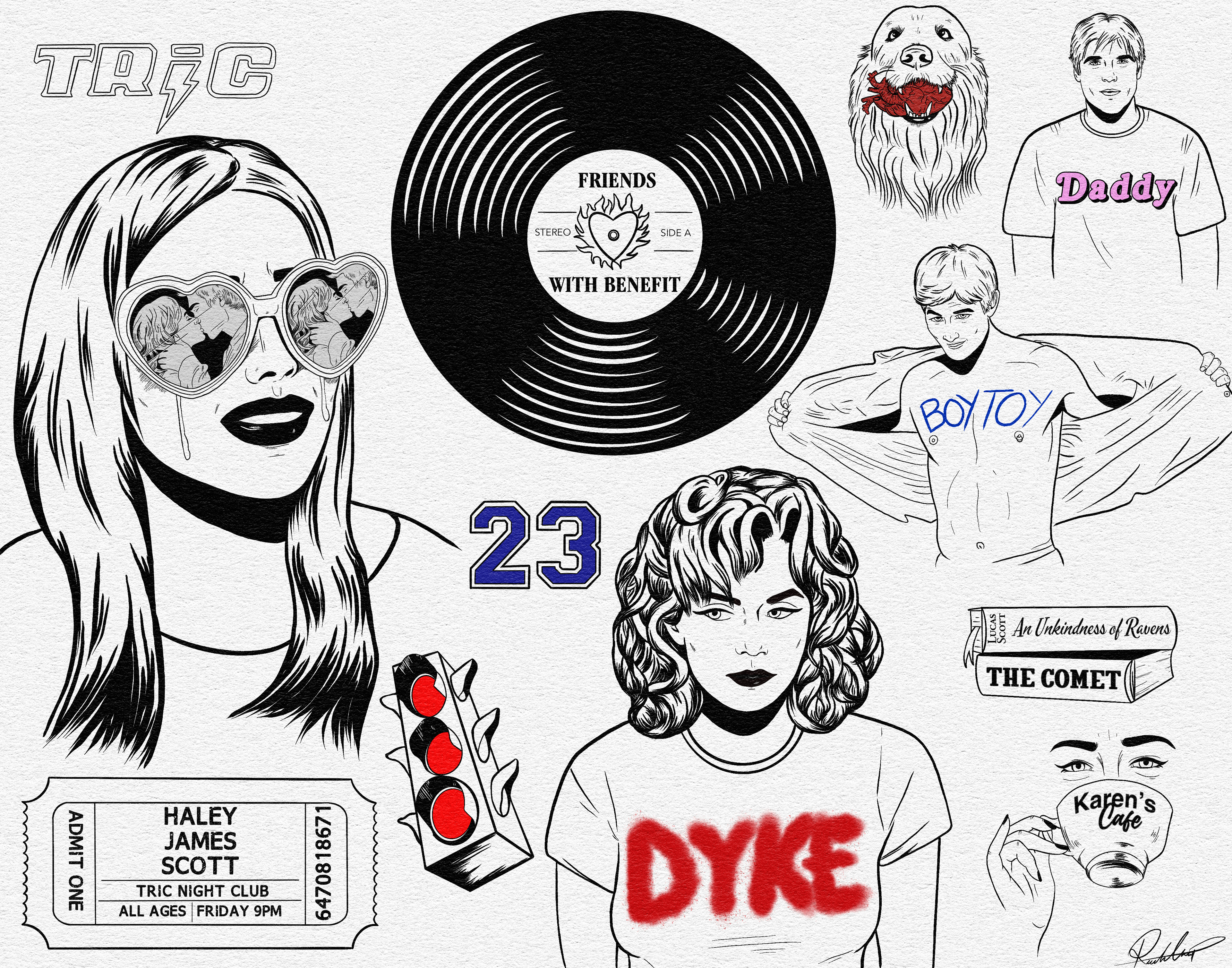 One Tree Hill Tattoo Flash Sheet