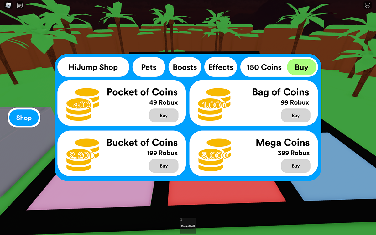 HiJump Trampoline Land Coins Shop Mockup