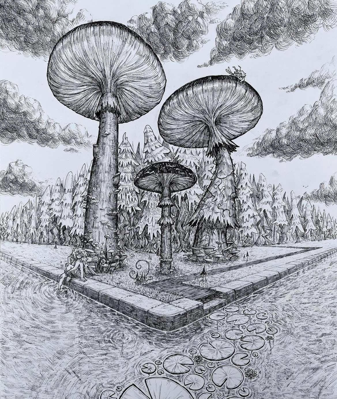 The Boundary, ink on paper 2022