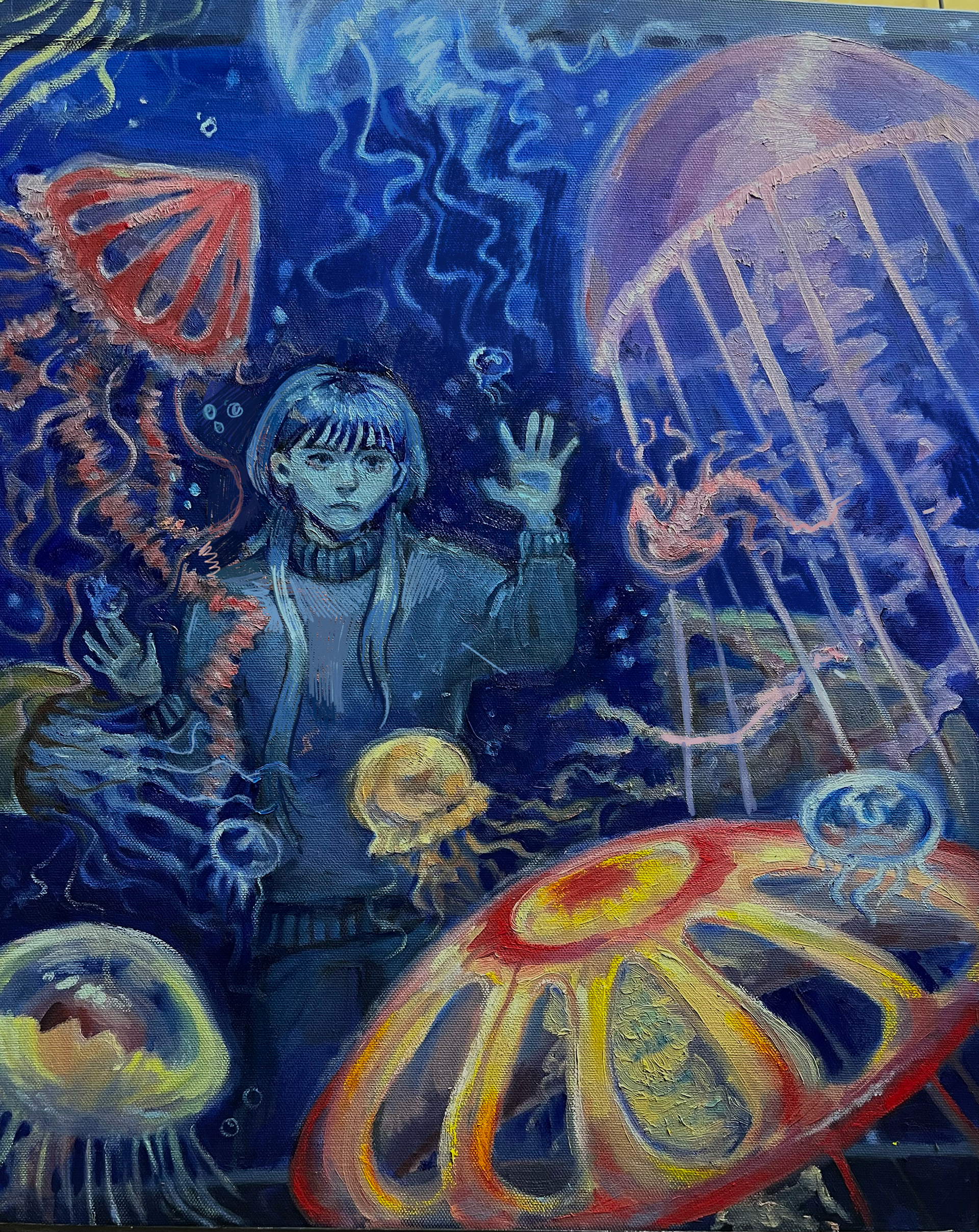 Jailbreak, oil on board