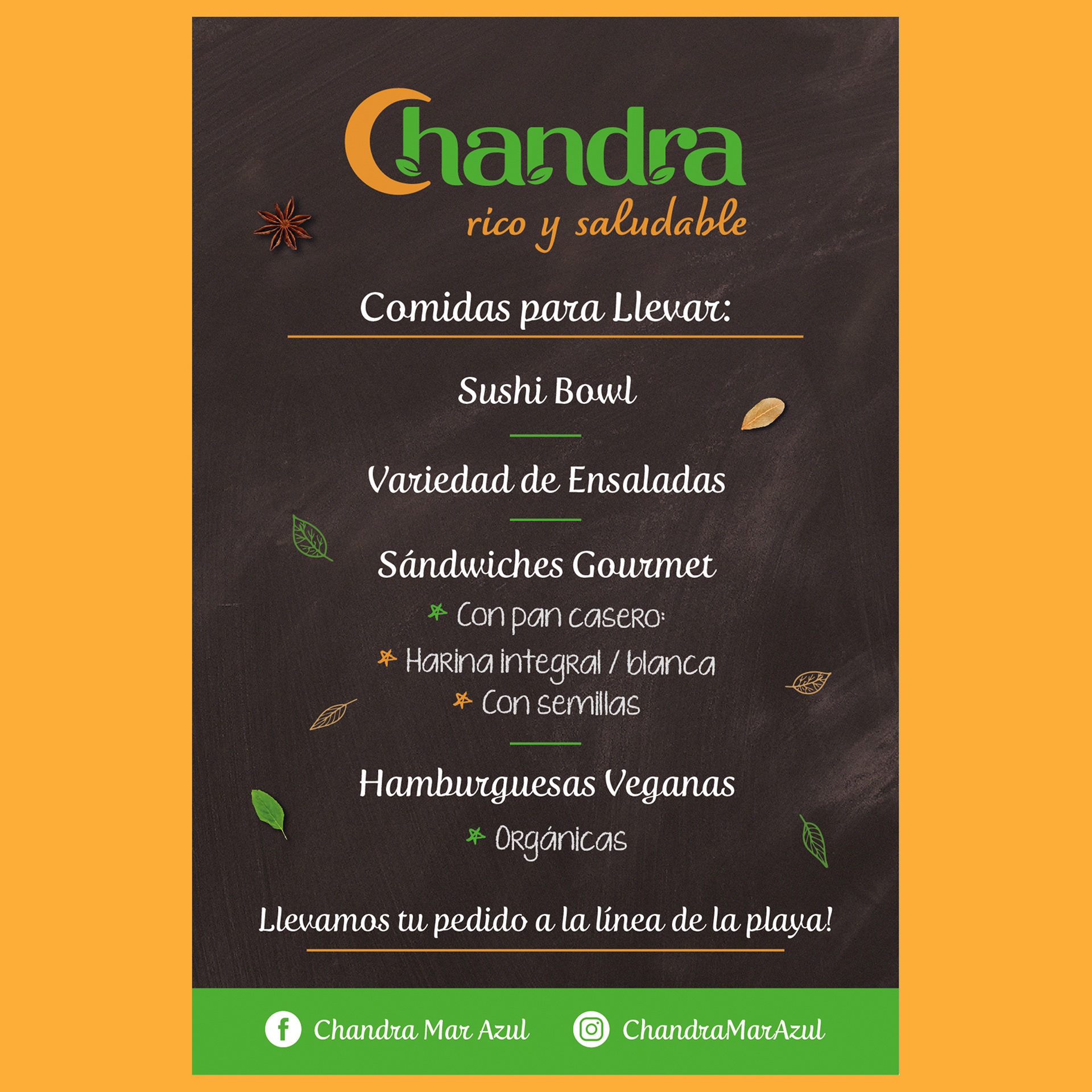 Diseño de Flyer Doble Faz | Chandra | Mar Azul