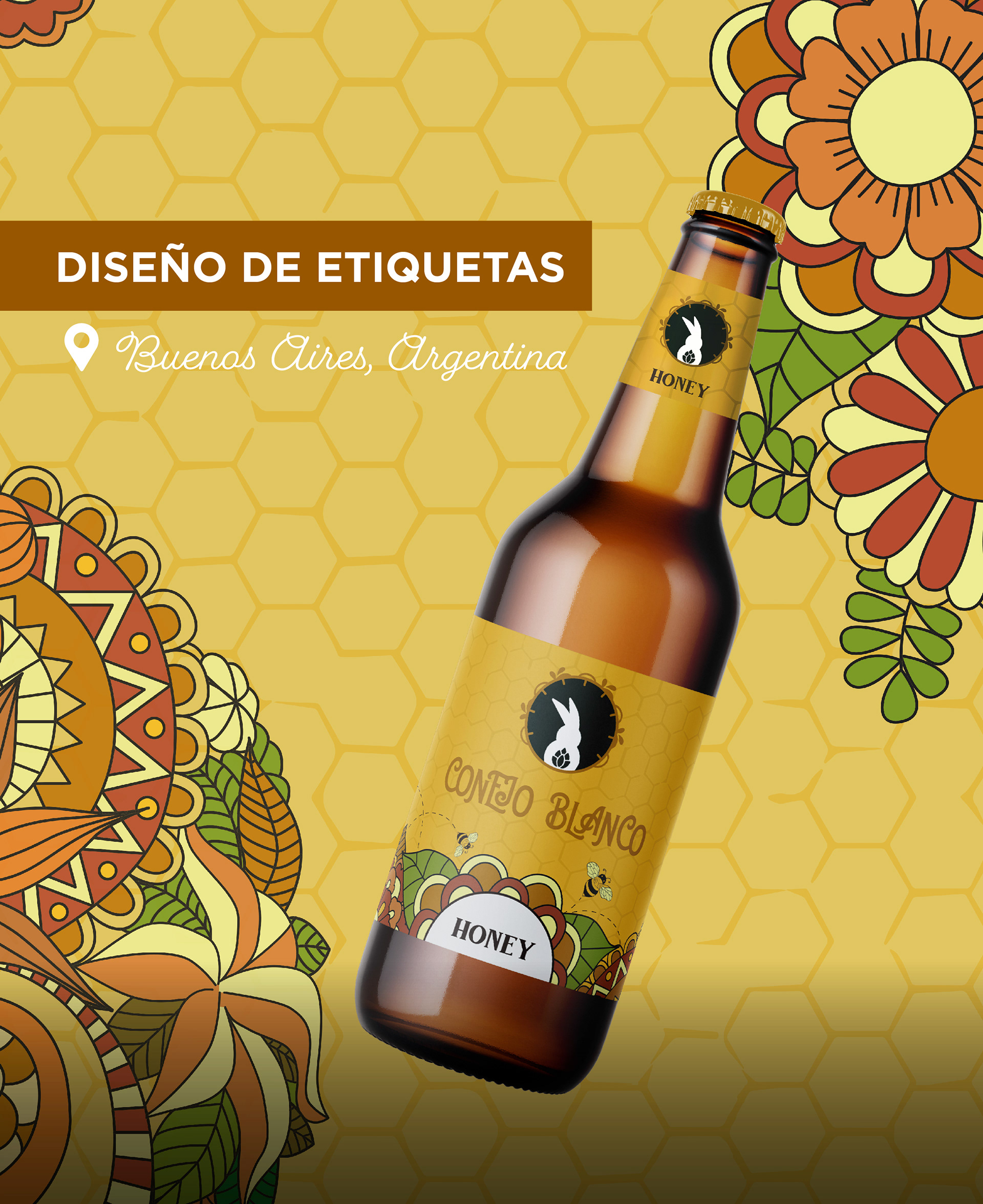 Diseño de Etiquetas Cerveza - Conejo Blanco - Buenos Aires