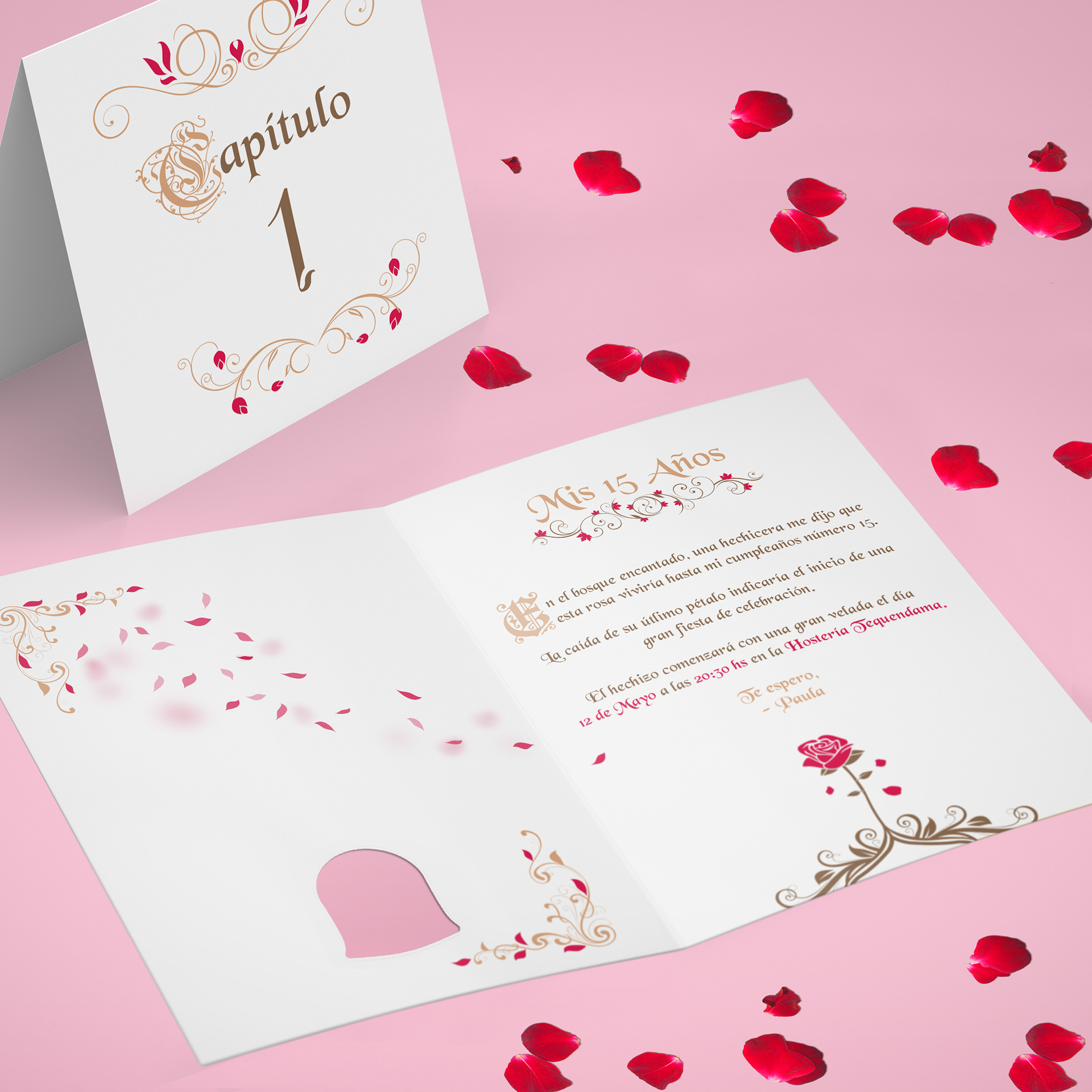 Invitación y Números de Mesa | Temática Cuentos Fantásticos