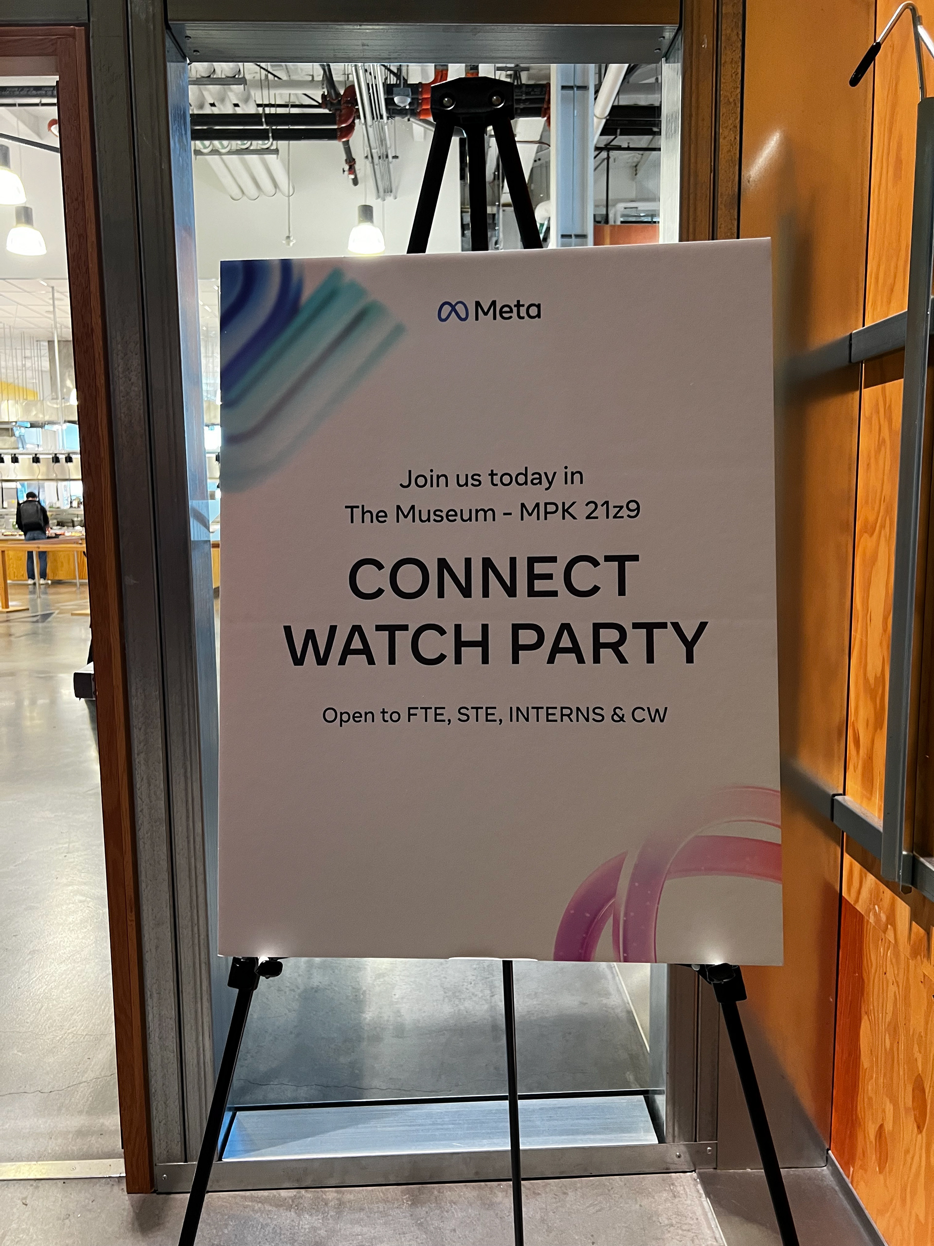 Working with Connect branding and 3D asset, I created all directional signage for Meta Connect Watch Parties.