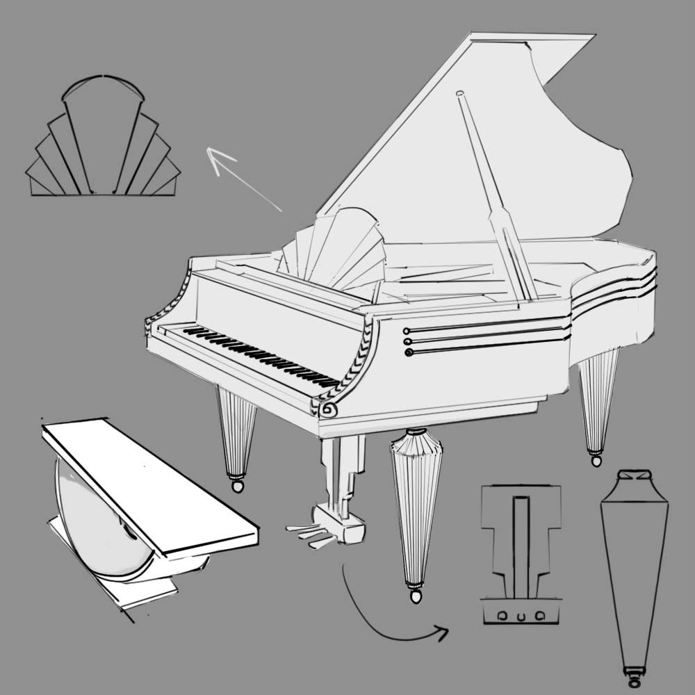 White Piano design