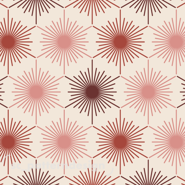Radiant Sun Geometric Hex scpatterndesign brown