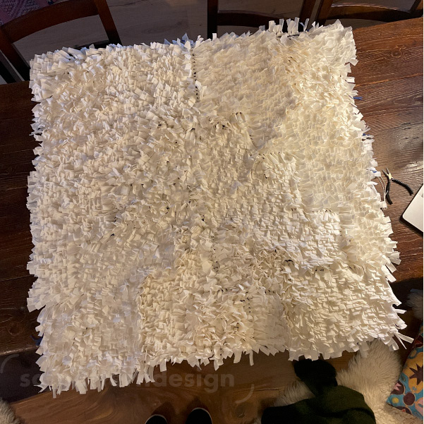 Fabric Textile Art "Building" in white by Stéphanie Chauvel | sc_patterndesign | surface pattern design