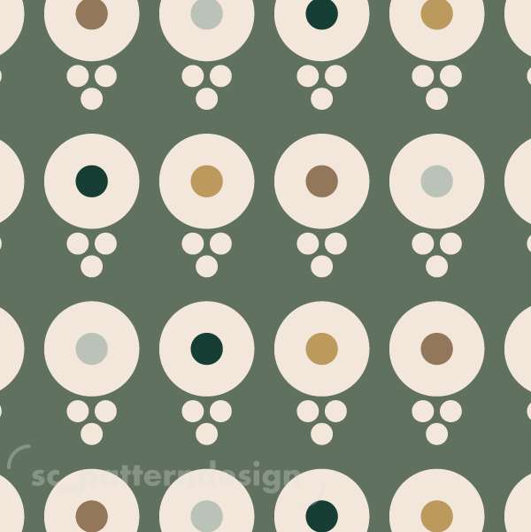 Dots Geo Cintamani Flowers scpatterndesign green