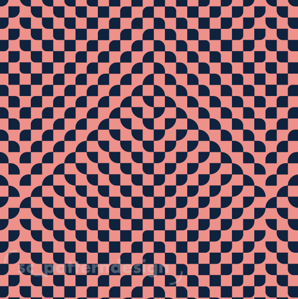 Optical Checkers Chevrons scpatterndesign blue on pink