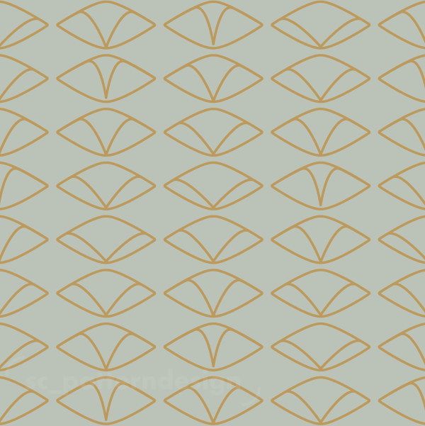 Art Deco Linework Ovals Papyrus scpatterndesign Sage Gold