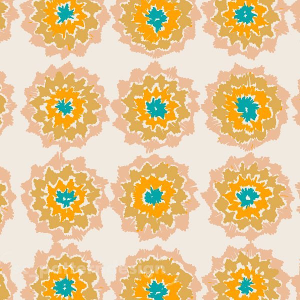 Passiflora Crochet Floral Abstract Design by sc_patterndesign for Home Textiles pink and gold