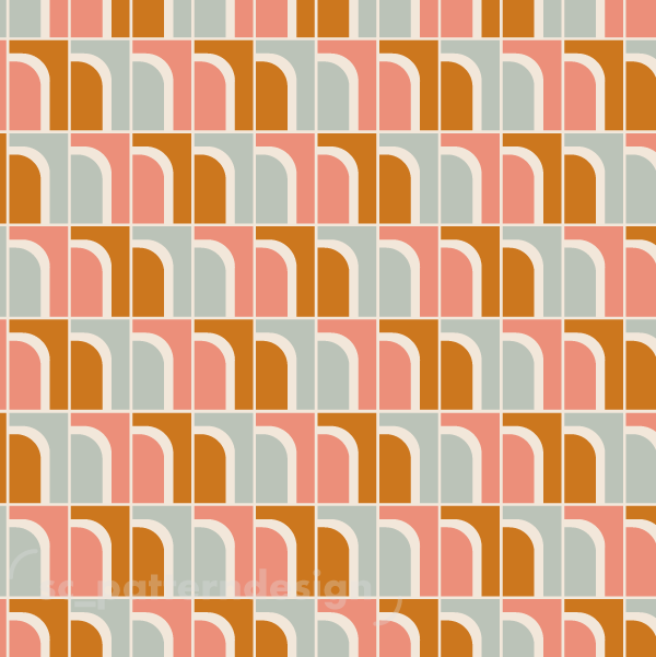 Portico Portal City Arches scpatterndesign orange