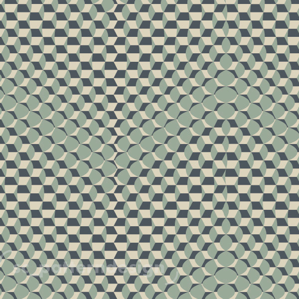 Tessellated Combs Geo Design for wallpaper by sc_patterndesign Stephanie Chauvel sage green