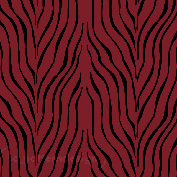 Abstract Zebra Pattern for wallpaper & home textiles by Stephanie Chauvel sc_patterndesign burgundy red and black