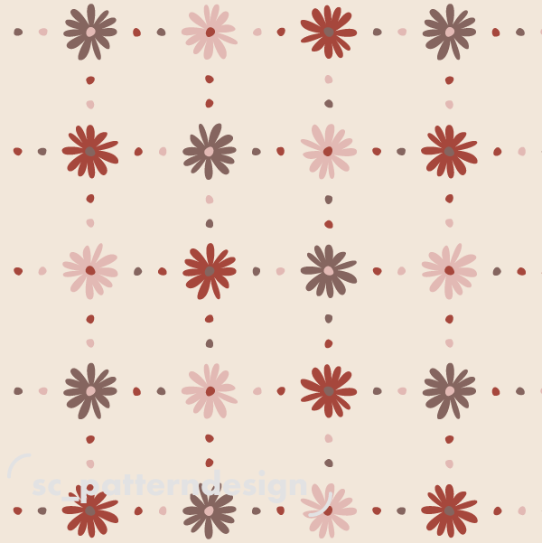 Naive Daisies Florals scpatterndesign Pink