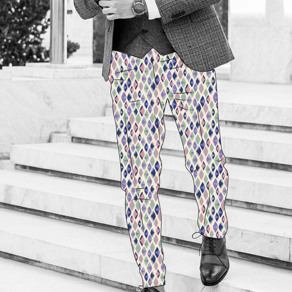 Softly Retro Geo Abstract Design Pattern by Stéphanie Chauvel menswear mockup