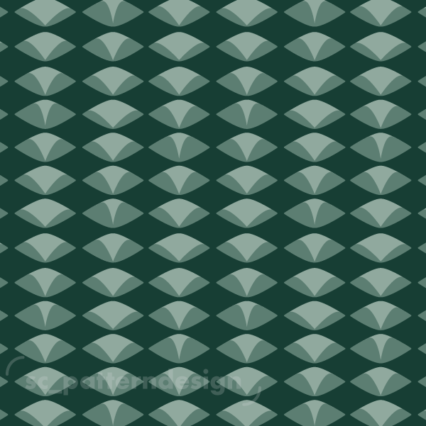 Abstract Papyrus Art Deco Soft Retro Ovals scpatterndesign green
