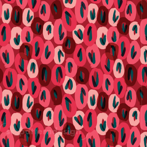 Happy Bold Abstract Flowers Pattern Design by sc_patterndesign