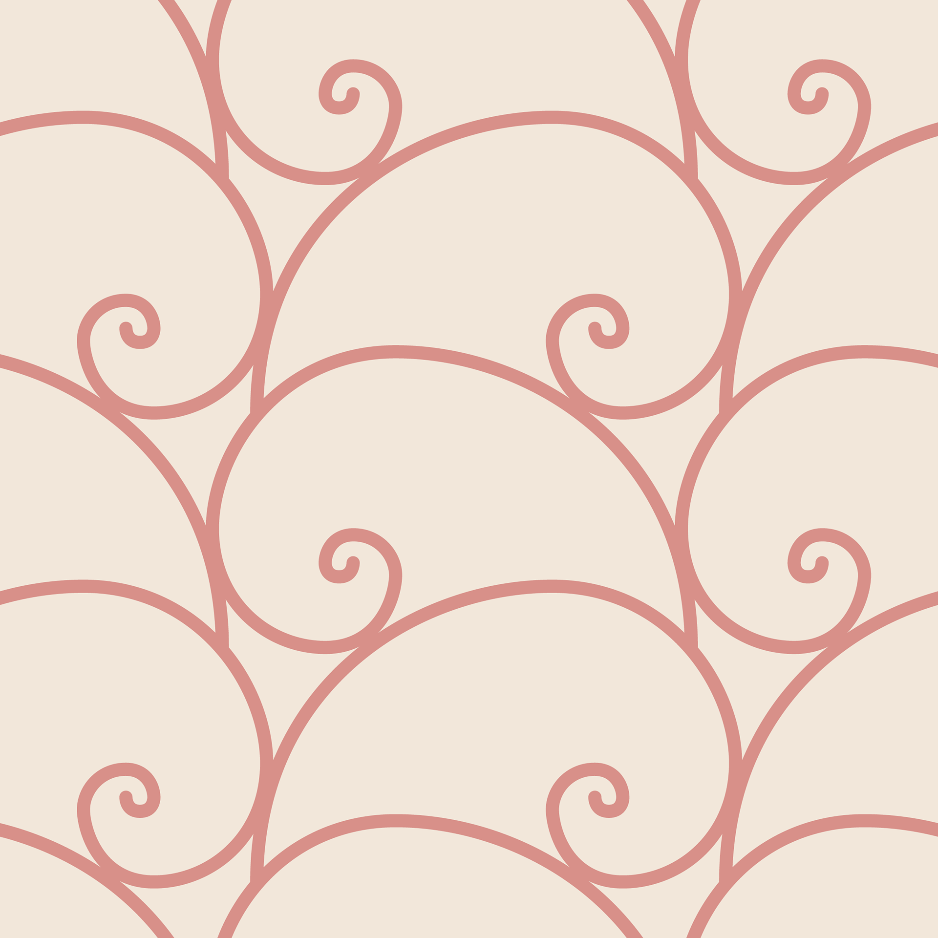 Fibonacci Wave Shell Spiral scpatterndesign pink on cream