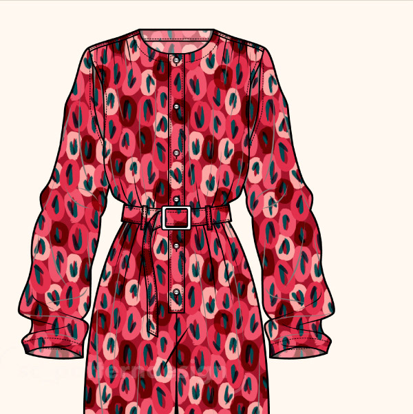 Happy Bold Abstract Flowers Pattern Design by sc_patterndesign mockup