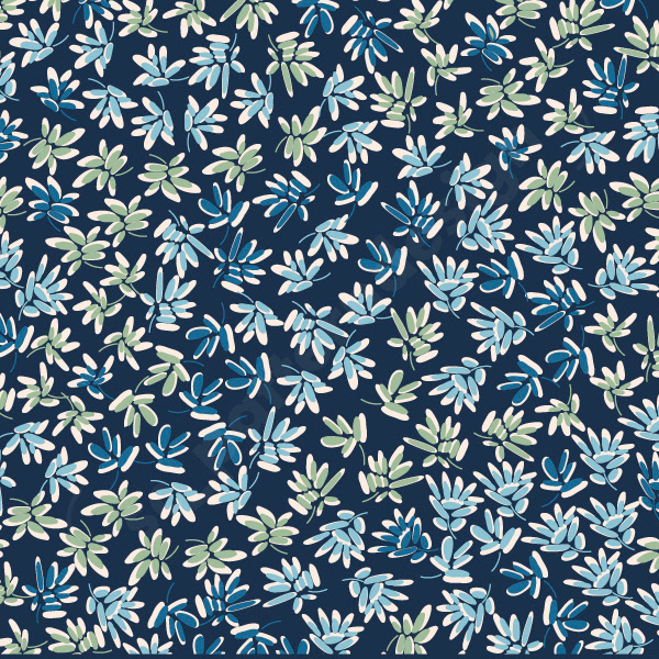 Blue Floral Abstract Ditsies Pattern Design by sc_patterndesign-detail